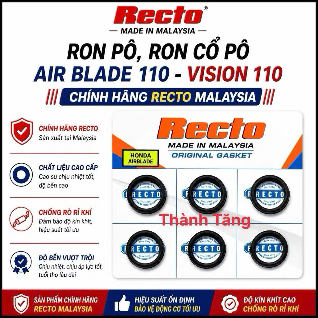 Ron pô,ron cổ pô ab 110,vision 110 chính hãng Recto Malaysia