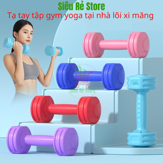 Tạ tay tập gym yoga lõi xi măng bọc nhựa Siêu Rẻ Store thể dục tại nhà 0,5kg-10kg cao cấp chống xước chống vỡ sàn nhà