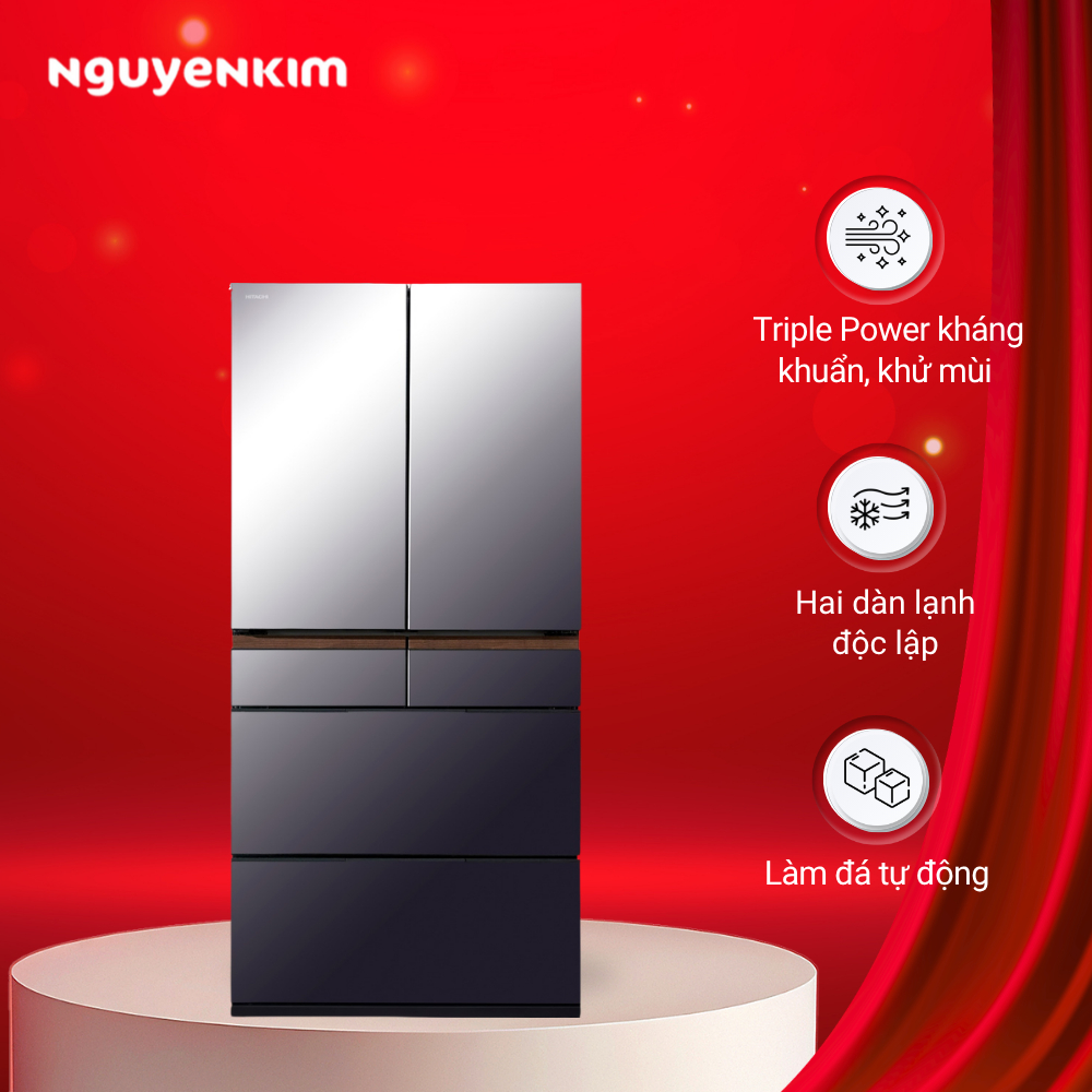 [Bán chạy] Tủ lạnh Hitachi Inverter 670 lít R-GW670TV (XM)