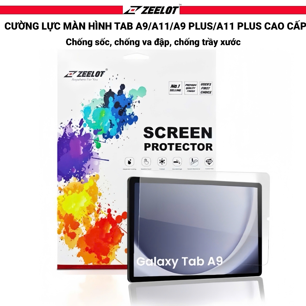Kính cường lực màn hình Samsung Zeelot Galaxy Tab A9/ A11/A9 Plus/A11 Plus cao cấp