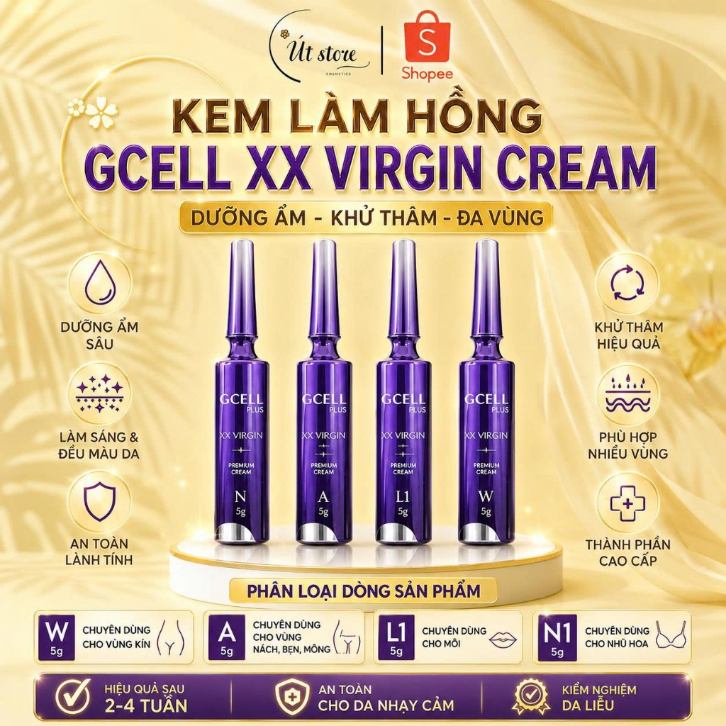 Kem Làm Hồng Gcell XX Virgin Cream Dưỡng Ẩm Khử Thâm Đa Vùng