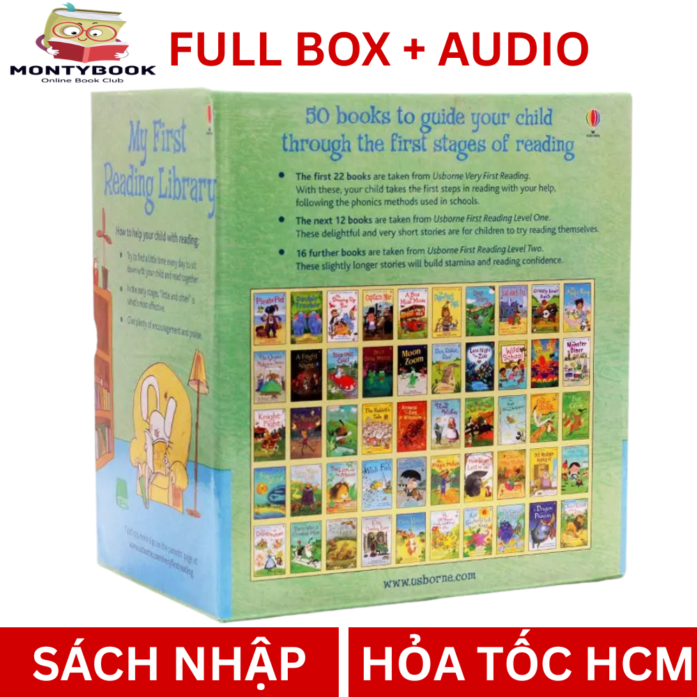 Sách - USBORNE MY FIRST READING LIBRARY (BỘ XANH) KÈM AUDIO full hộp cứng đẹp, Usborne xanh tặng mp3
