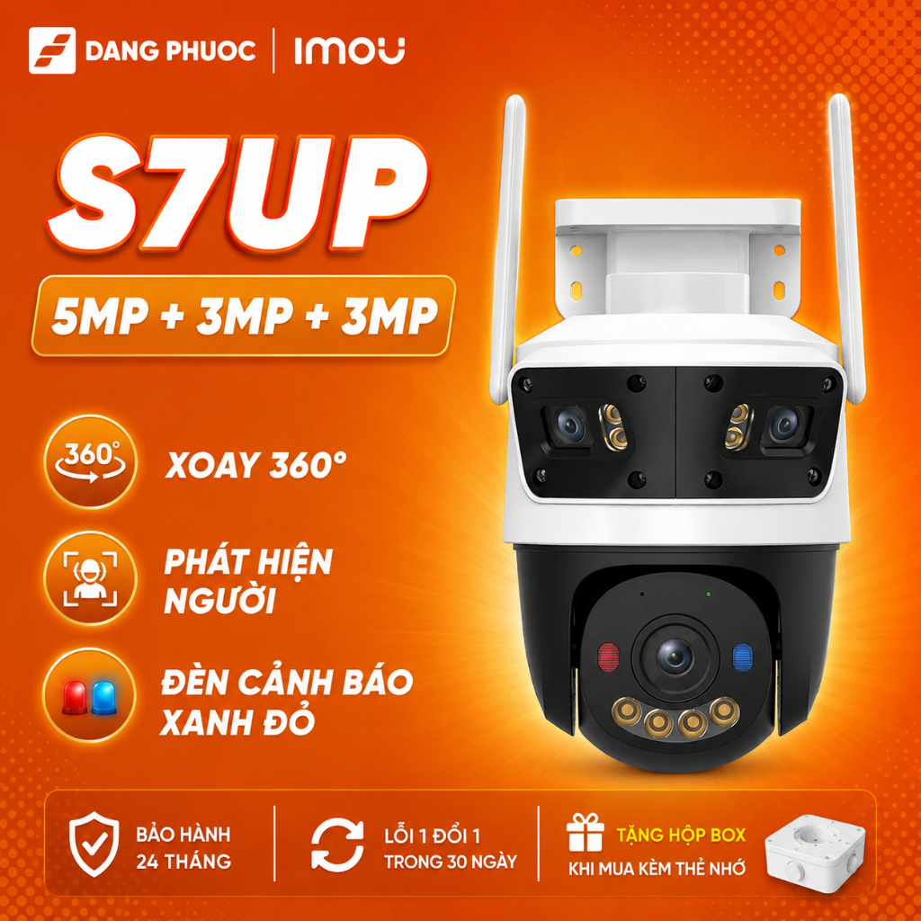 Camera Imou Ngoài Trời 2 Mắt S7XEP 10MP, S7UP 11MP 3 Mắt, S7XCP 4G Xoay 360 Phát Hiện Người Báo Động