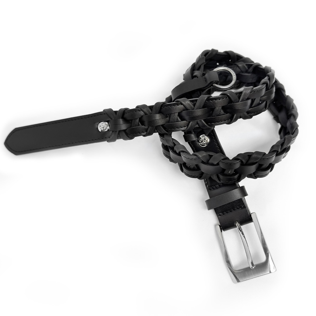 ALCYUS | Dây nịt đan chéo "INTERWOVEN STRAPS BELT BLACK"