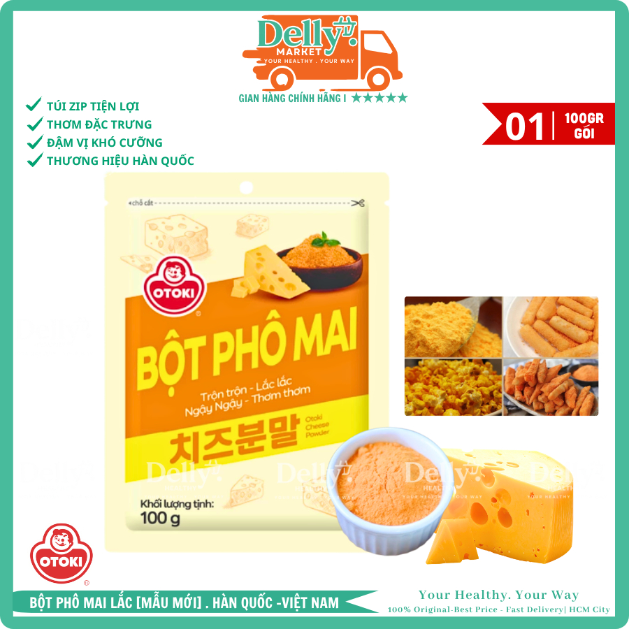 [HSD: 5/2027] Bao bì mới OTOKI (Ottogi cũ) - Hot Bột phô mai túi zip 100g_thương hiệu Hàn Quốc_Fami