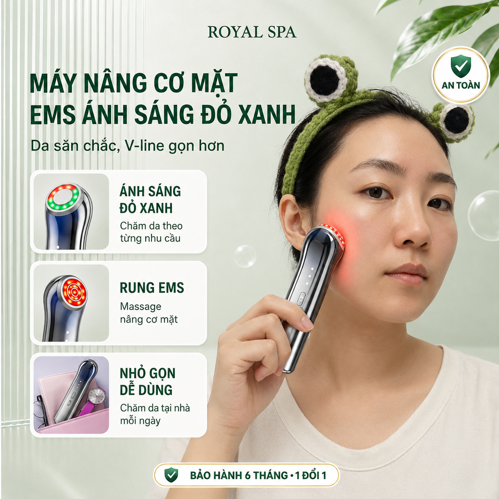 Máy làm đẹp Konka 3 trong 1 hỗ trợ đẩy tinh chất giảm mụn nâng cơ mặt trẻ hóa CSSD113 Royalspa