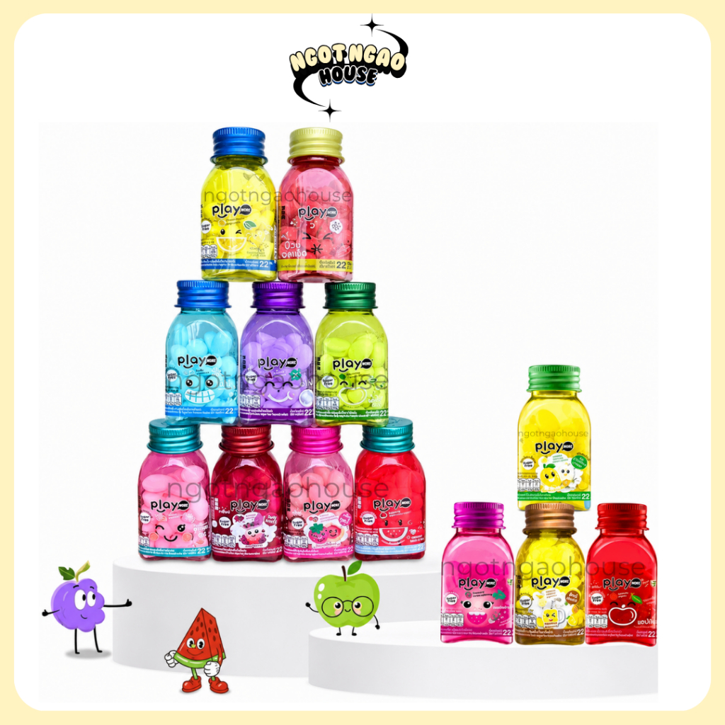Kẹo Play More The Không Đường Lọ (Lọ 22g)