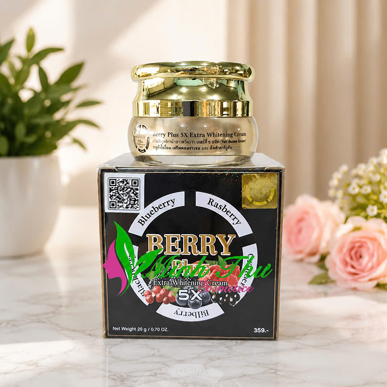 Kem Dưỡng Trắng Da Sạch Nám Berry Plus Extra Whitening Cream 5X 20g Thái Lan