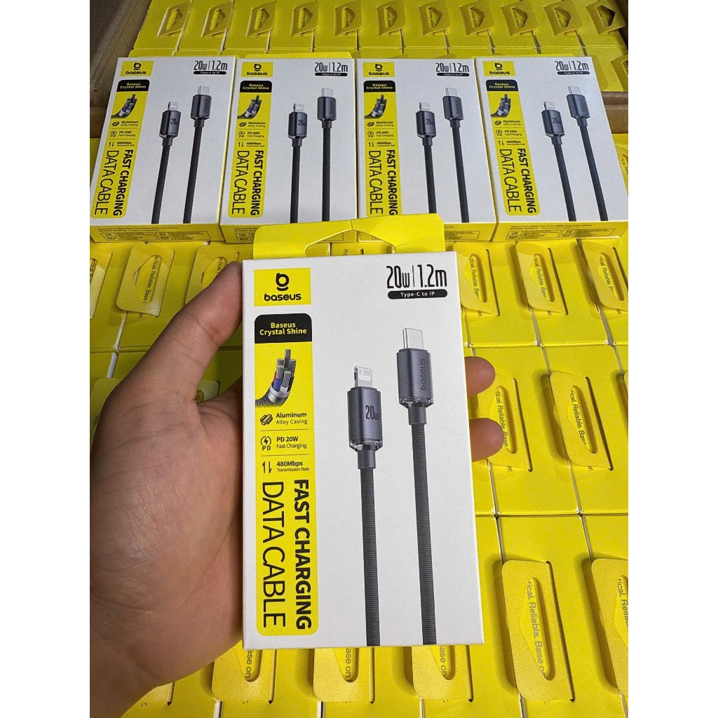 Cáp Sạc nhanh 20W Baseus SẠC iphone, Cáp bọc dù dài 1,2M Công suất sạc 20W sạc nhanh.