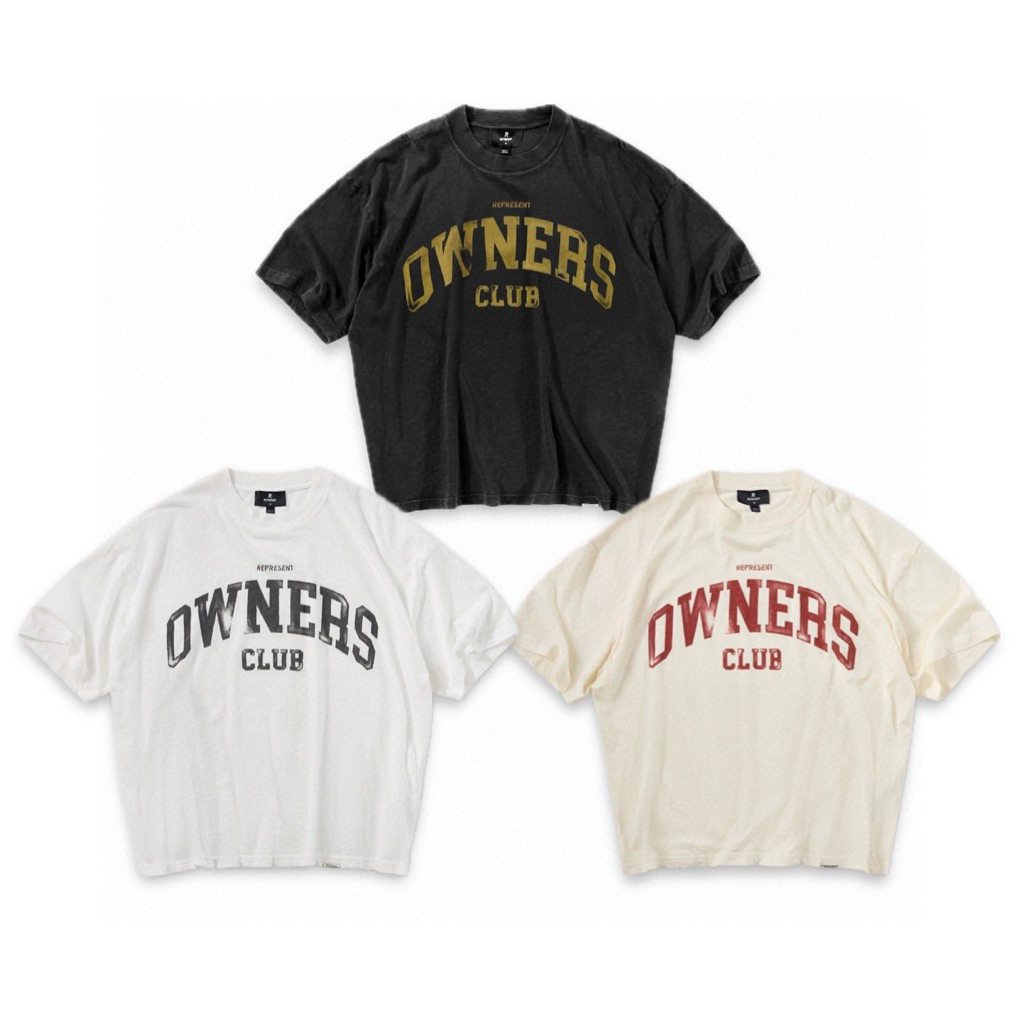 Áo Thun Represant trễ vai tay lở Unisex Owners Club Form Rộng Basic