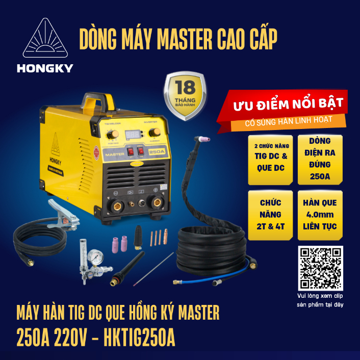 [010] Máy hàn TIG DC que Hồng Ký master 250A 220V - HKTIG250A
