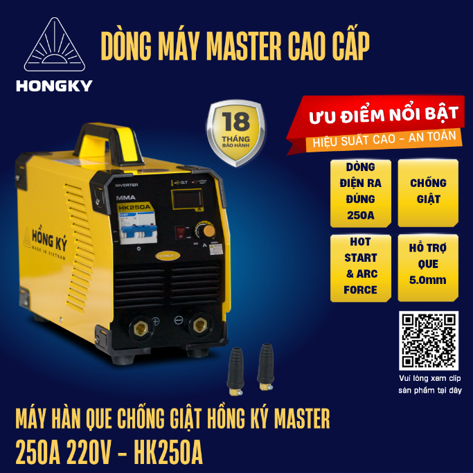 [010] Máy hàn que chống giật Hồng Ký master 250A 220V - HK250A