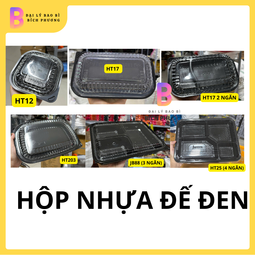 [BÁN LẺ 10 / 20] hộp nhựa đế đen JADEBOX -  HT12 HT17 HT17 (2 ngăn) HT203 JB88 (3 ngăn) HT25 (4 ngăn
