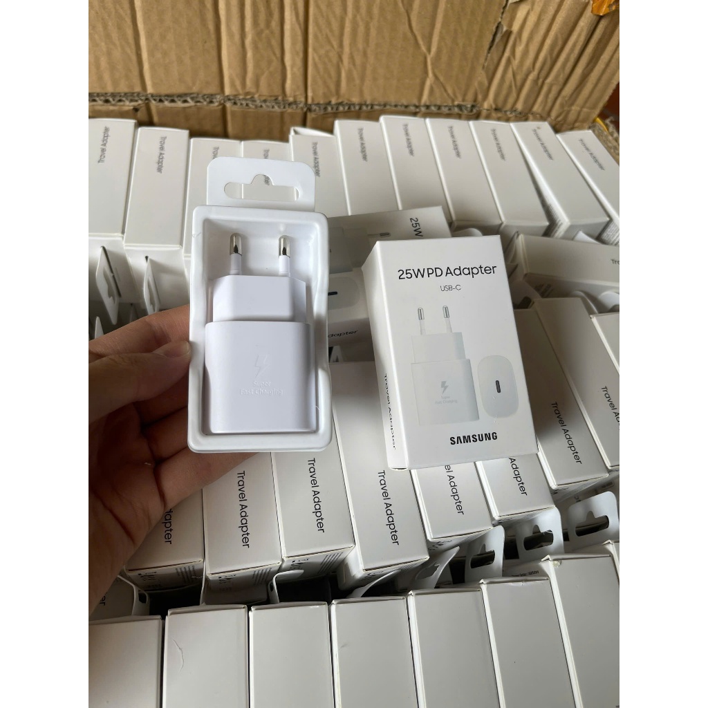 Củ sạc 25W Samsung .Phích cắm chuẩn EU. Đủ công suất 25W. Adapter PD 25W SAMSUNG chân USB-C.