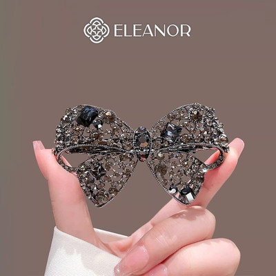 Kẹp tóc nữ Eleanor Accessories hình nơ đính đá bản to kẹp tóc nơ tiểu thư phụ kiện tóc 11879