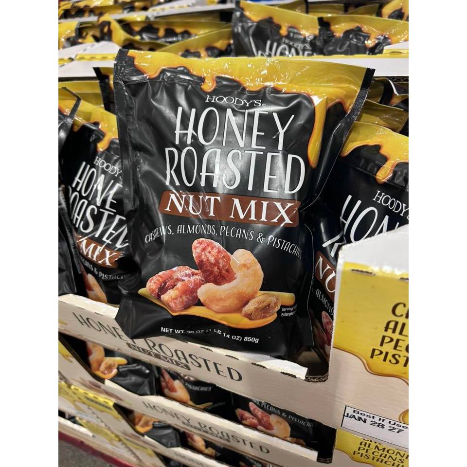 🍯🍂🐝🌰 HẠT HỖN HỢP TẨM MẬT ONG HOODY'S HONEY ROASTED NUT MIX CASHEWS_ALMONDS_PECANS & PISTACHIOS 850G 
