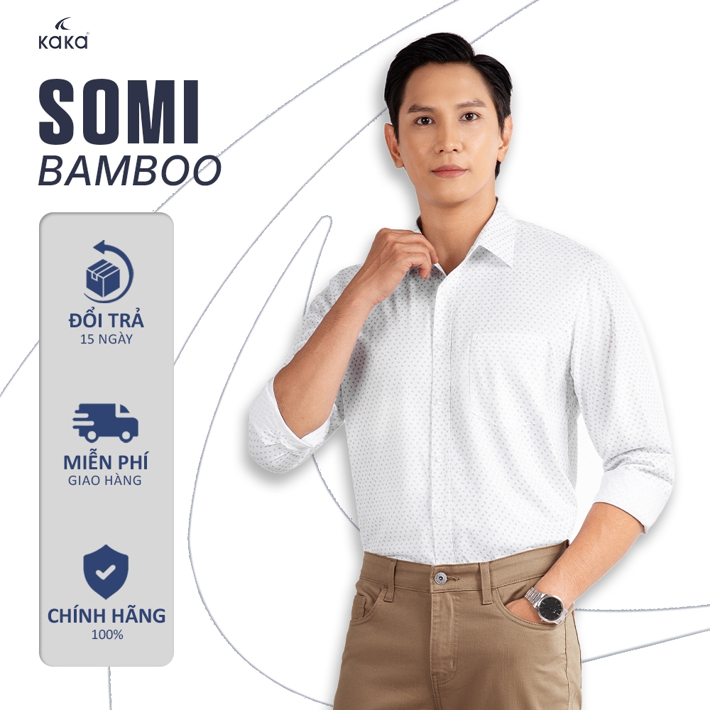S43 Áo Sơ Mi Nam Hoạ Tiết Tay Dài Vải Bamboo - KaKa Fashion