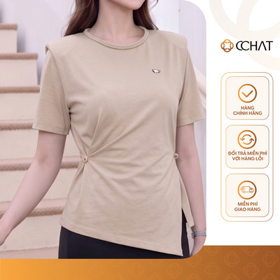 Áo Kiểu Nữ 𝐂𝐂𝐇𝐀𝐓 Dáng Suông Lialy Dây Tết Ở Cổ Chất Liệu Mềm Mại Cao Cấp 16TNC9032OT