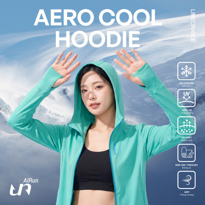 Áo Khoác Nữ Chống Nắng, Chống UV AERO COOL HOODIE LIMEORANGE OO26477101