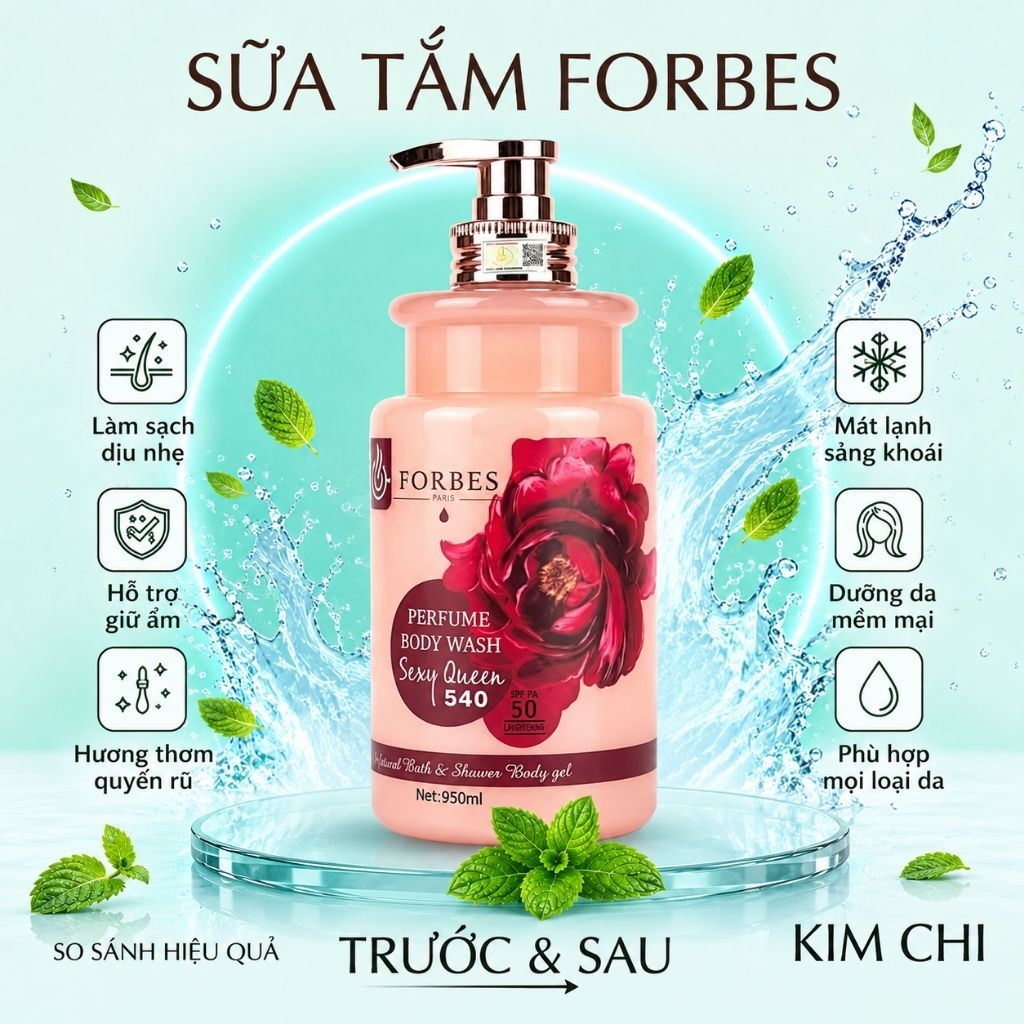 Sữa Tắm Forbes Sexy Queen 540 Perfume Body Wash 950ml Dưỡng Da Mềm Mịn Hương Hoa Sang Trọng