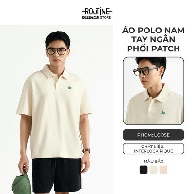 [🔥HOT] Áo Polo Nam Tay Ngắn Vải Cotton Phối Patch Form Loose - Routine 10S25POL020