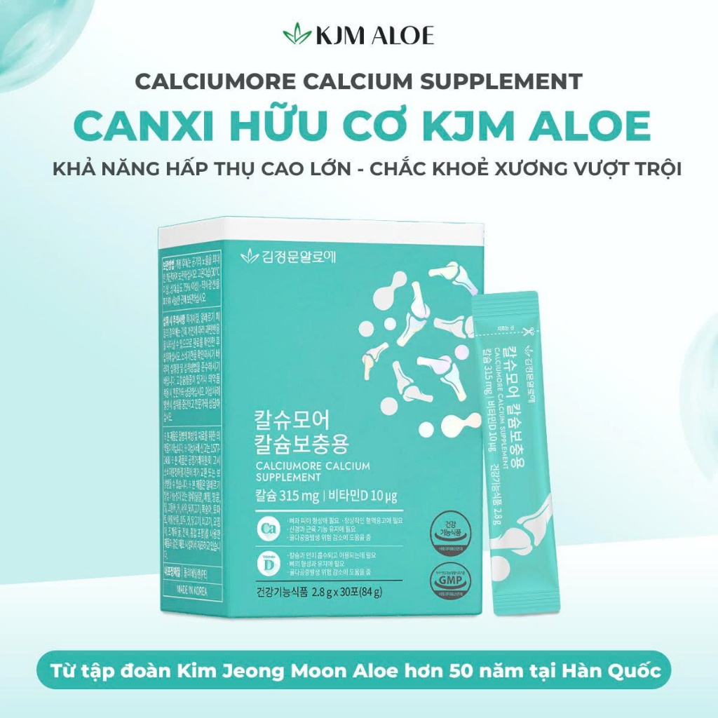 [Mẫu mới] Bột Váng Sữa Canxi Hữu Cơ Hàn Quốc KJM ALOE CALCIUMORE CALCIUM SUPPLEMENT
