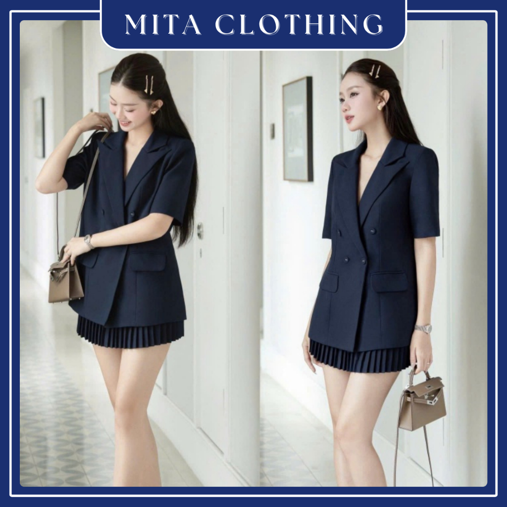 Áo Khoác Blazer Nữ Tay Ngắn Phong Cách Hiện Đại-B16-mita.clothing