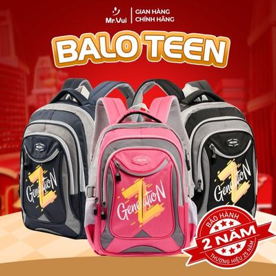 Balo teen Mr Vui BLTEEN 895 phù hợp cho học sinh tiểu học (30 x 40 x 16 cm)