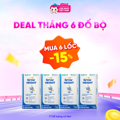 Sữa Bột Pha Sẵn NUVI GROW HEIGHT ít đường 110ML (lốc 4 hộp)