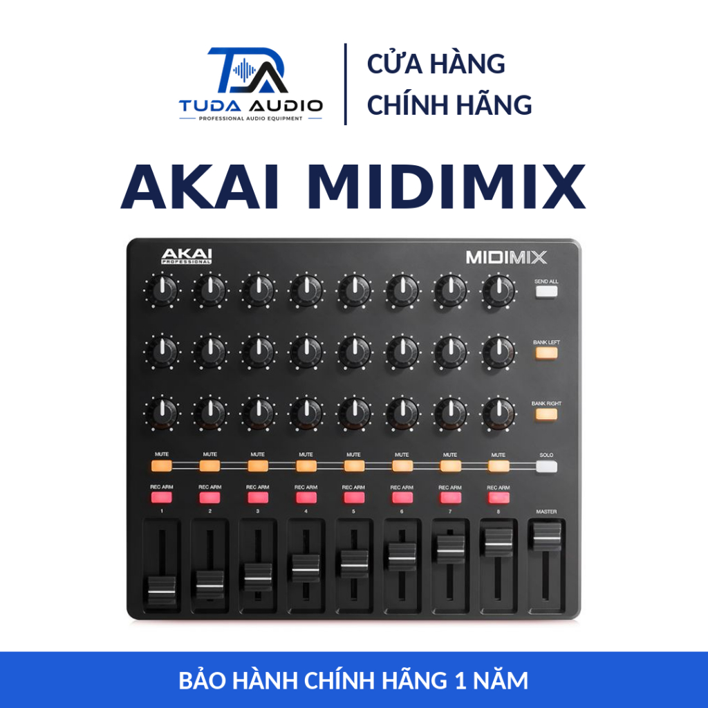 Akai MIDImix - Bàn Trộn MIDI Mixer DAW Controller 8 Fader 24 Núm Cho Ableton Live FL Studio - Chính 