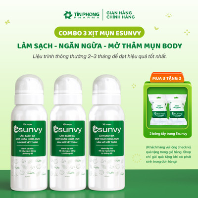 Xịt mụn lưng Esunvy Giúp Sạch Mụn, Hết Thâm, Mờ Sẹo Phù Hợp Với Mọi Loại Da chai 80ml