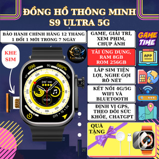 Đồng Hồ Thông Minh Lắp Sim S9 ULTRA 5G Nghe Gọi, Bảo Hành 12 Tháng, Tải Đầy Đủ Ứng Dụng, Định Vị