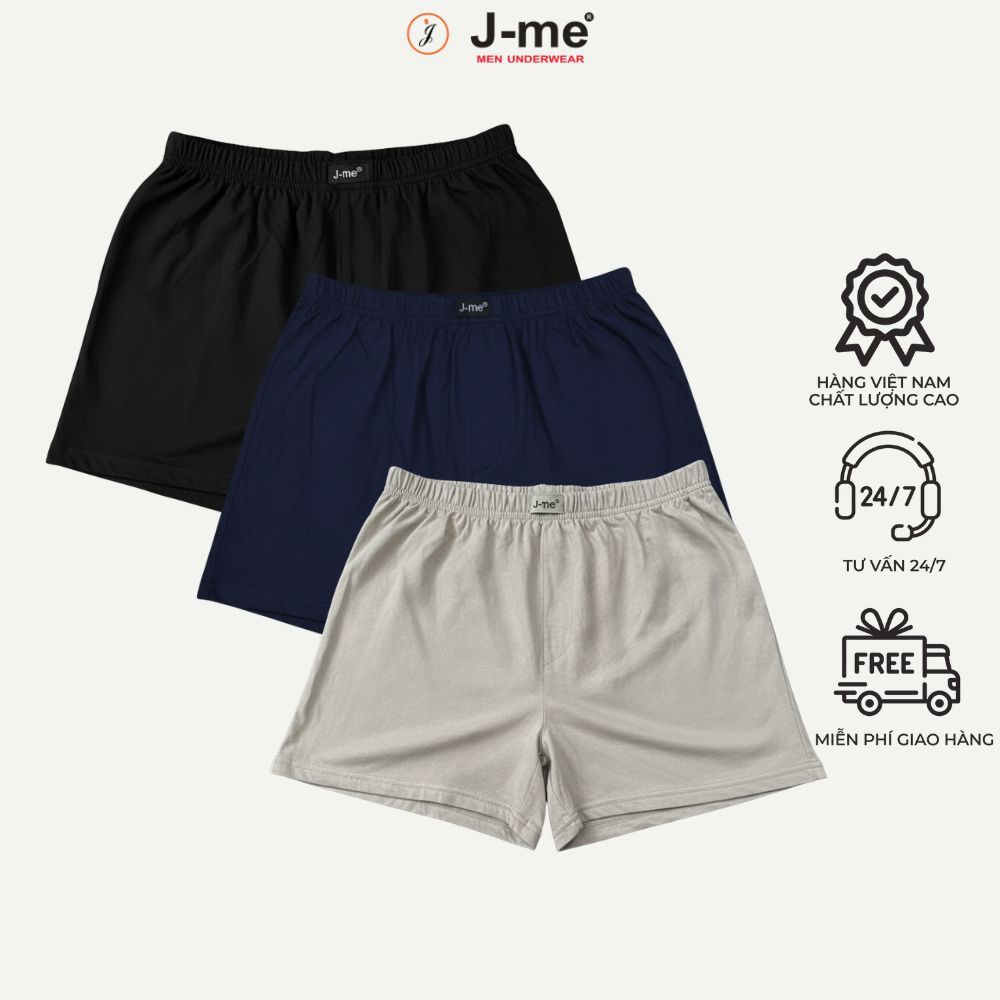 Combo 3 Quần Đùi Nam J-me Cotton 4 Chiều Mềm Mại Form Rộng thoải mái mặc nhà JMB003SH