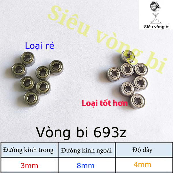 Vòng bi - bạc đạn mã 693z kích thước 3x8x4mm gồm 2 loại khác nhau