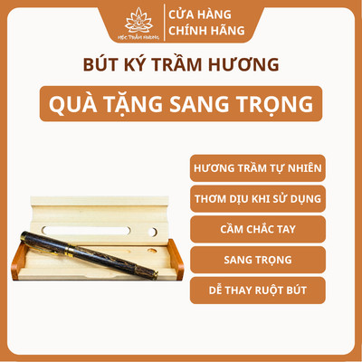 Bút Trầm Hương Sánh Chìm Kèm Hộp - Mộc Trầm Hương MTH - Quà Tặng Bút Ký Cao Cấp, Gỗ Tự Nhiên Thơm Dịu, Ruột Bút Dễ Thay