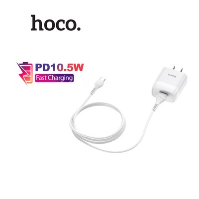 Bộ sạc PD10.5W USB to Type-C Hoco C72 dùng cho 15/16/17/Android chân dẹt, dài 1m