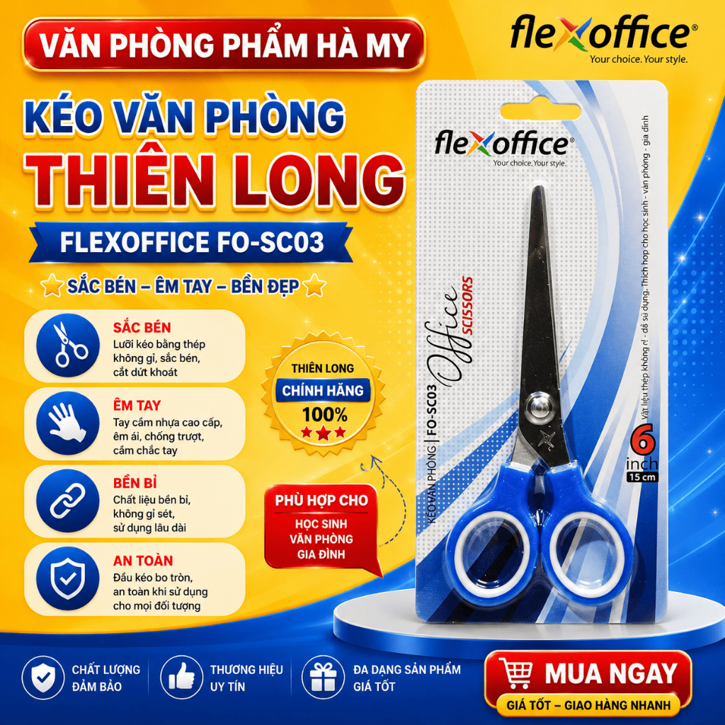Kéo Văn Phòng Thiên Long Flexoffice FO-SC03