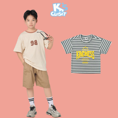 Combo 2 Áo Phông Cộc Tay K'S CLOSET Chất Liệu Vải Cotton From Thoải Mái Cho Bé Trai (2-14 tuổi) từ 12kg-65kg CB_SIS02