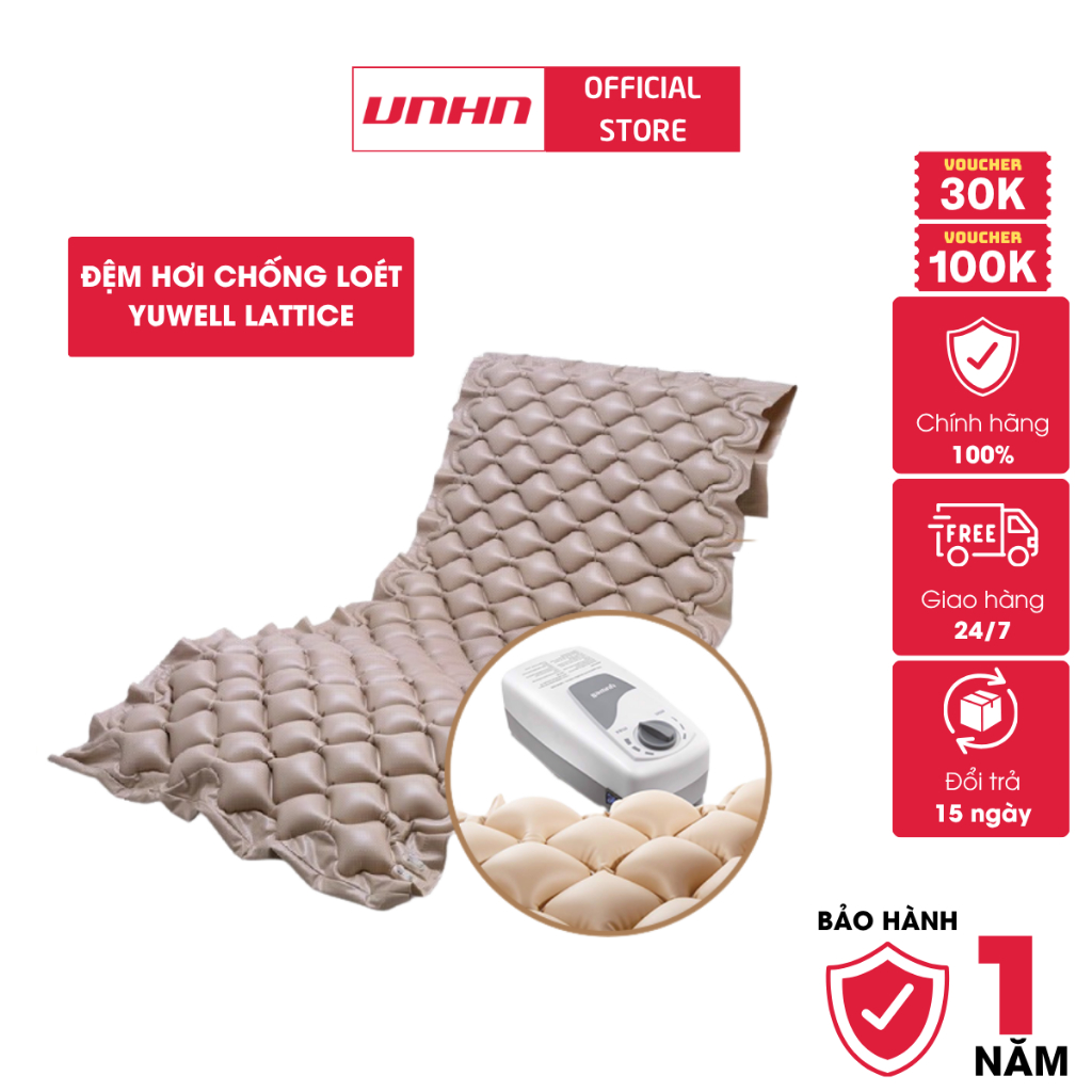 Đệm Hơi Chống Loét Lattice Yuwell - Nệm Chống Loét Cho Người Già, Người Bệnh - Nhập khẩu chính hãng