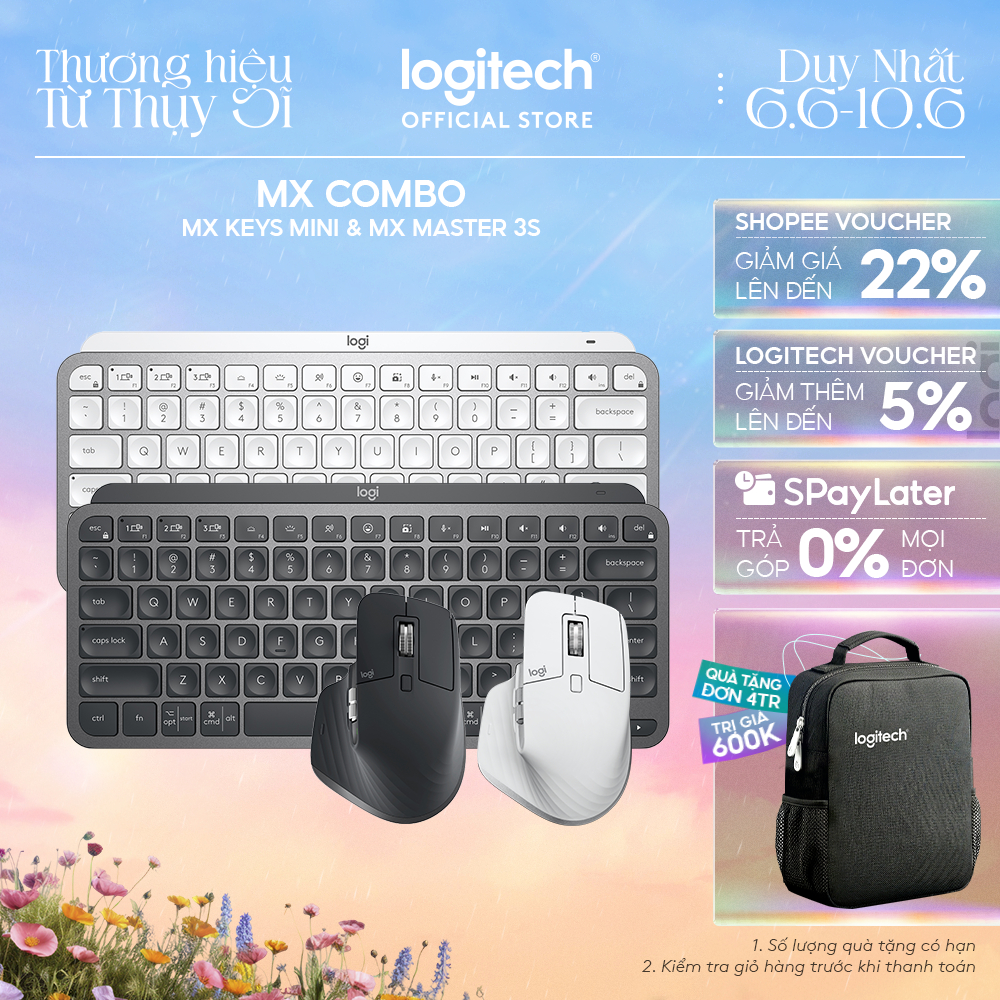 Combo bàn phím Logitech MX Keys Mini và chuột Logitech MX Master 3S