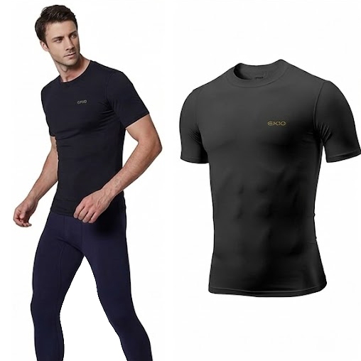 ÁO THUN THỂ THAO NAM EXIO Compression Baselayer Top Cool Dry Short Sleeve Workout Shirt