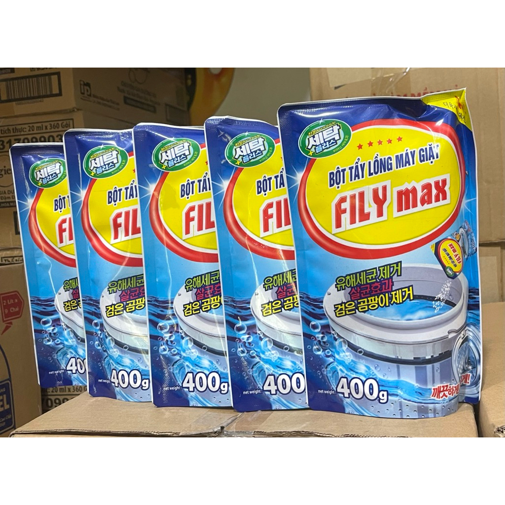 combo 5 bịch Bột tẩy lồng máy giặt FILY Max 400g