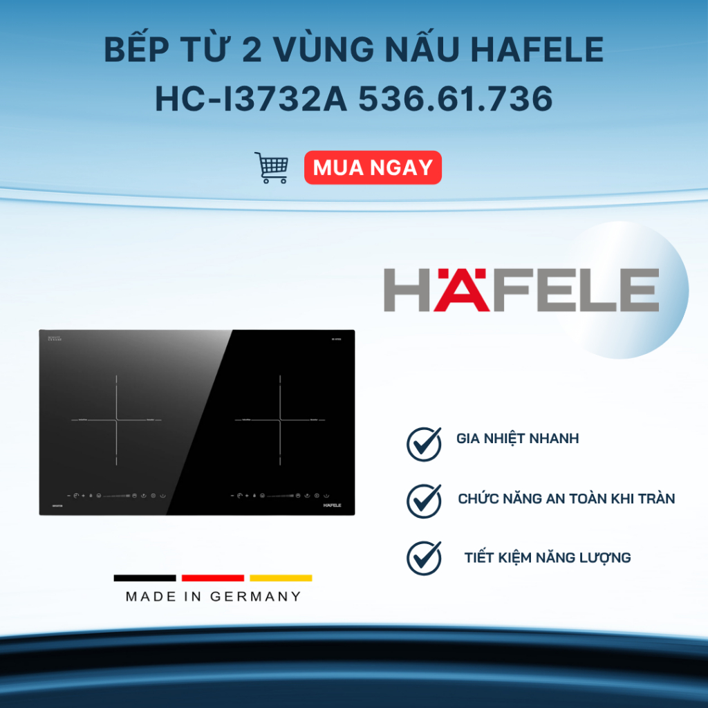 Bếp Từ Âm 2 Vùng Nấu HC-I3732A Hafele 536.61.736