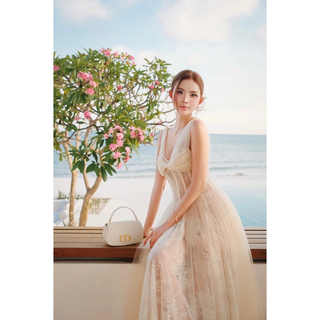 Akara Closet Đầm Ren Dự Tiệc Y90 3 Lớp Sang Trọng Phù Hợp Mọi Không Gian
