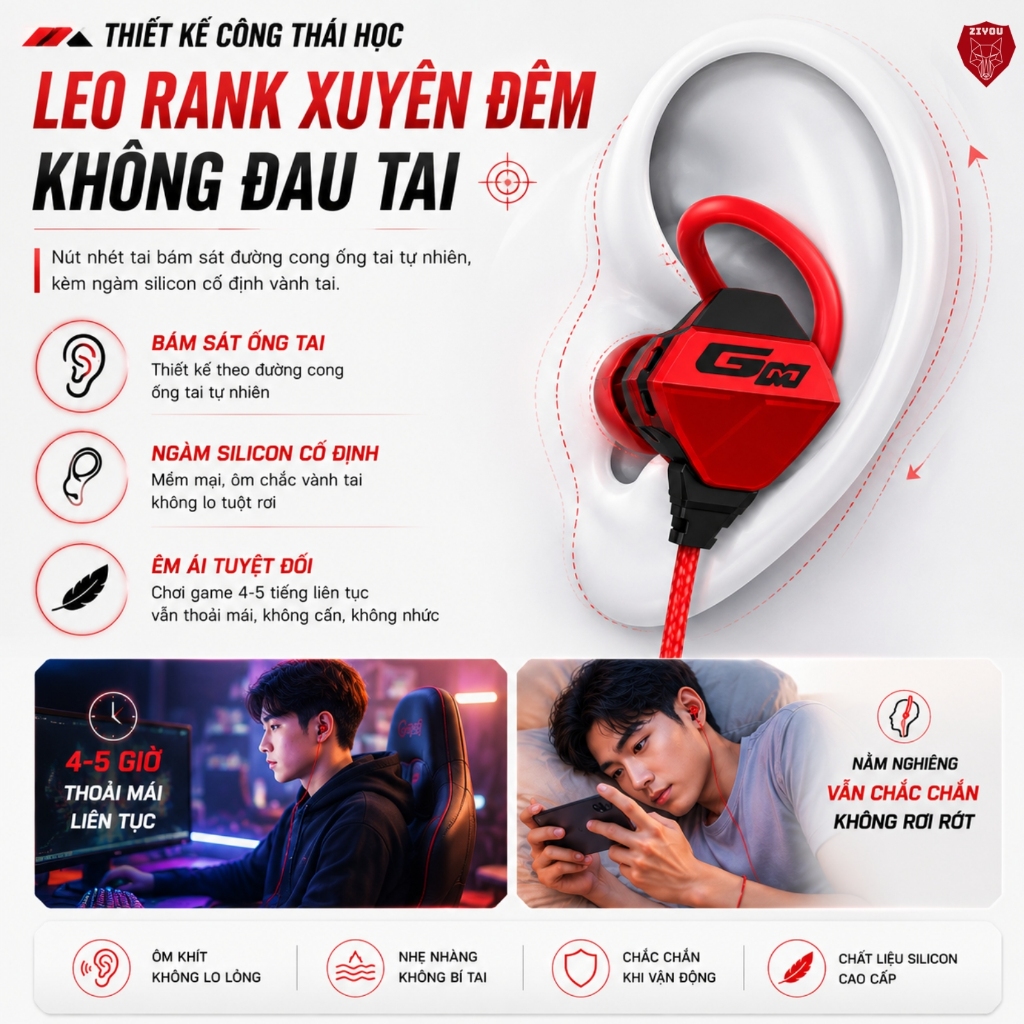 Tai Nghe Có Dây Chống Ồn Cao Cấp ZIYOU G10 Gaming Có Mic Rời Tiện Lợi Dùng Cho PC Laptop, Điện Thoại | BigBuy360 - bigbuy360.vn