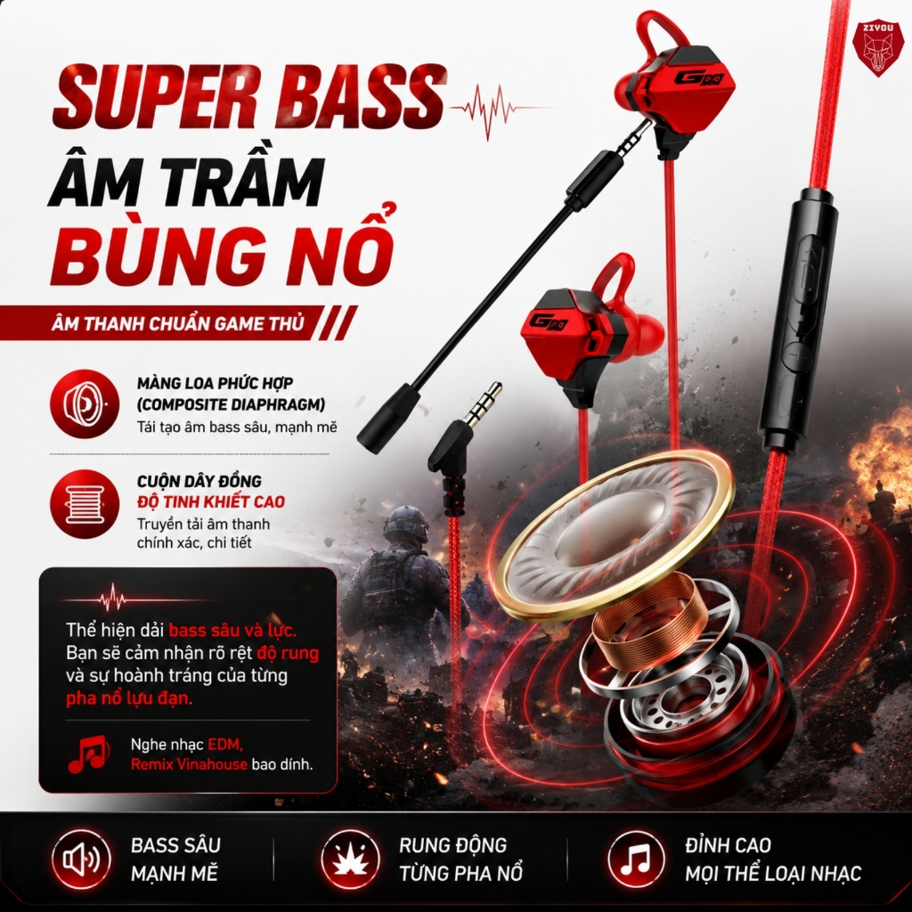 Tai Nghe Có Dây Chống Ồn Cao Cấp ZIYOU G10 Gaming Có Mic Rời Tiện Lợi Dùng Cho PC Laptop, Điện Thoại | BigBuy360 - bigbuy360.vn