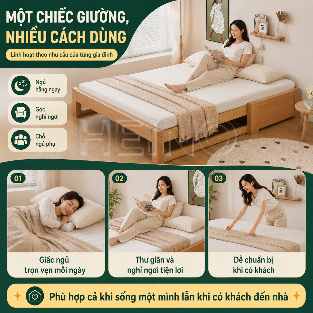 HEINO Giường Kéo Thông Minh Hai Trong Một, Giường Kéo Đa Năng Gấp Gọn Tiêt Kiệm Không Gian | BigBuy360 - bigbuy360.vn