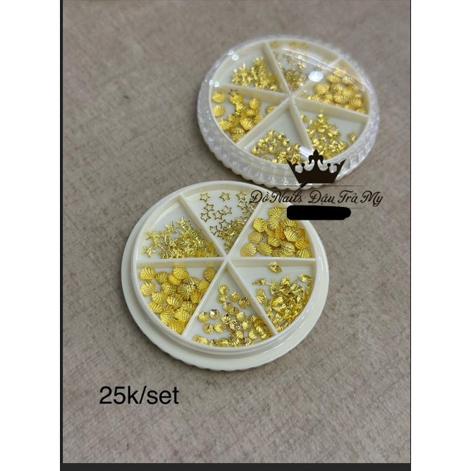 Set charm sắt vỏ sò biển