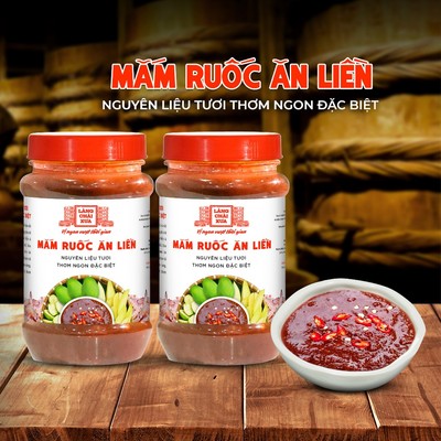 [COMBO 2 HỦ 260G] Mắm ruốc ăn liền me tỏi ớt nguyên liệu tươi thơm ngon đặc biệt Làng Chài Xưa