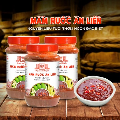 [COMBO 3 HỦ 260G] Mắm ruốc ăn liền me tỏi ớt nguyên liệu tươi thơm ngon đặc biệt Làng Chài Xưa